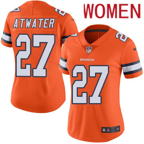 Women Denver Broncos #27 Steve Atwater Orange Nike Rush Vapor Limited NFL Jersey